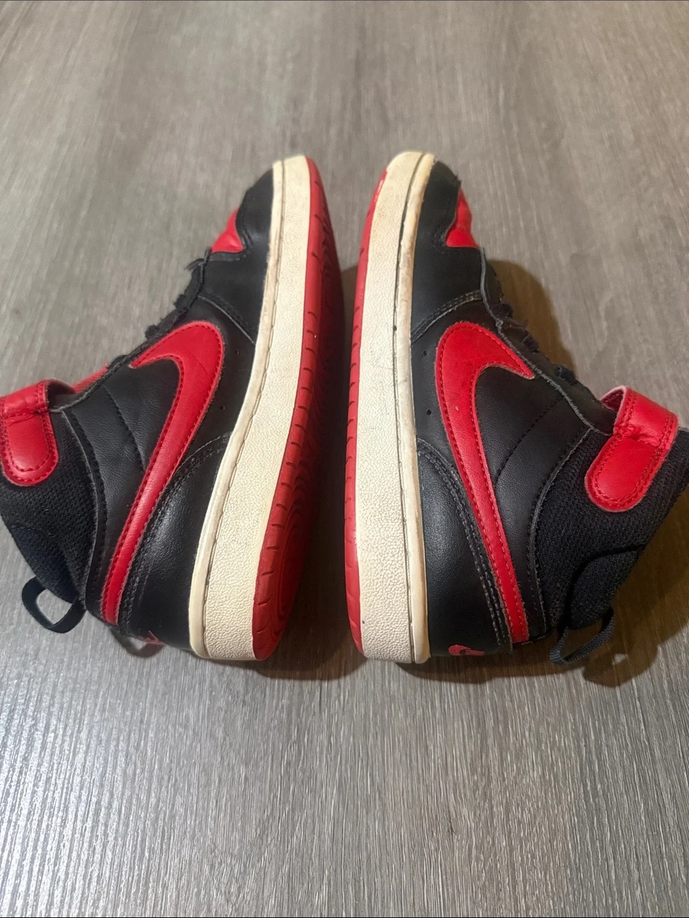 Nike Kids High-Top Sneakers in Black and Red